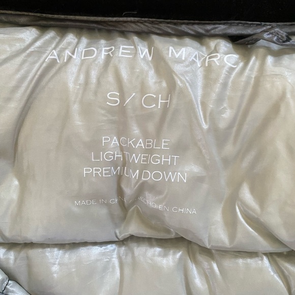 Andrew Marc Premium Down Packable Quilted Gray Hooded Full Zip Puffer Jacket S - Picture 5 of 16